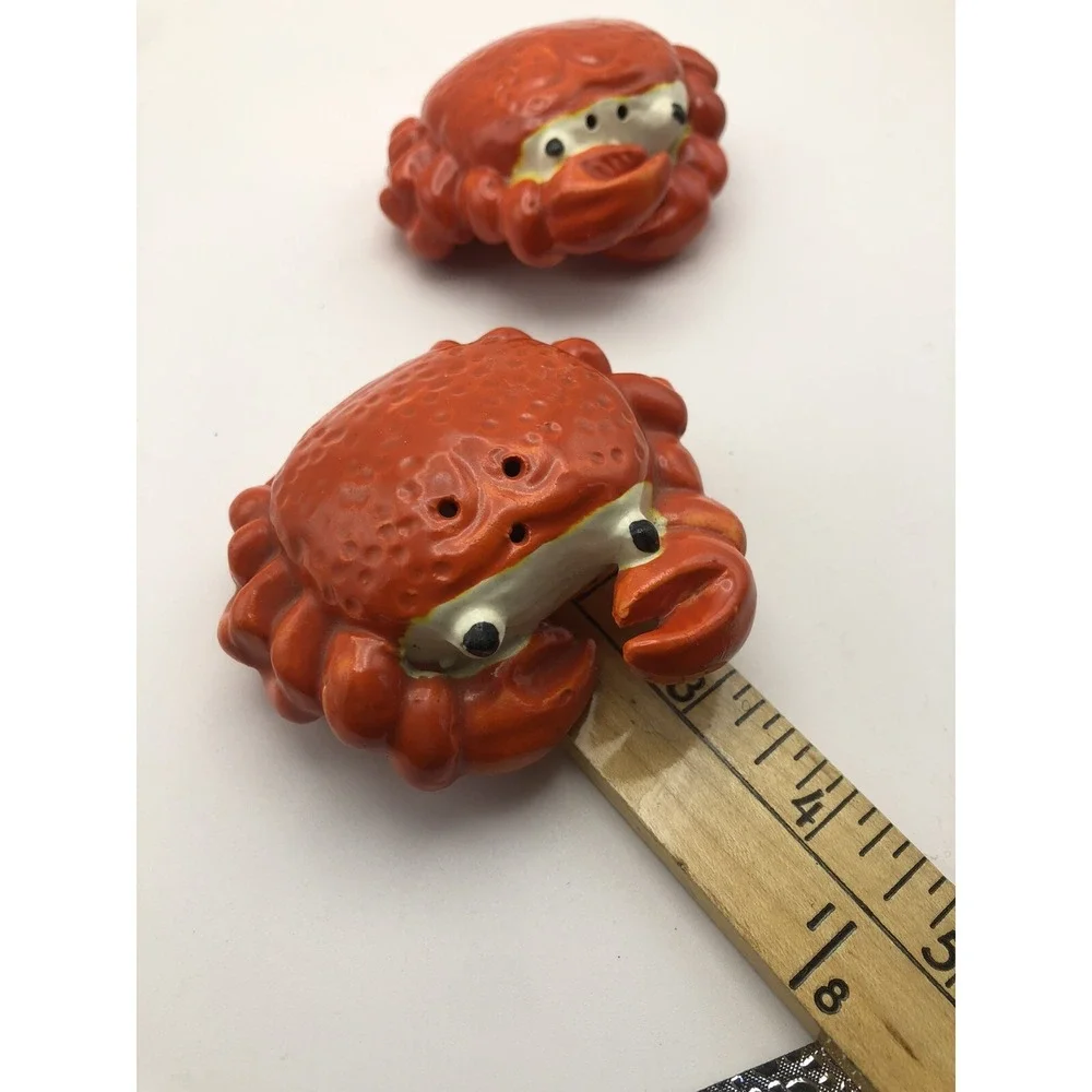 Salt And Pepper Shakers Crab Shaper, VTG Nautical Sea Beach